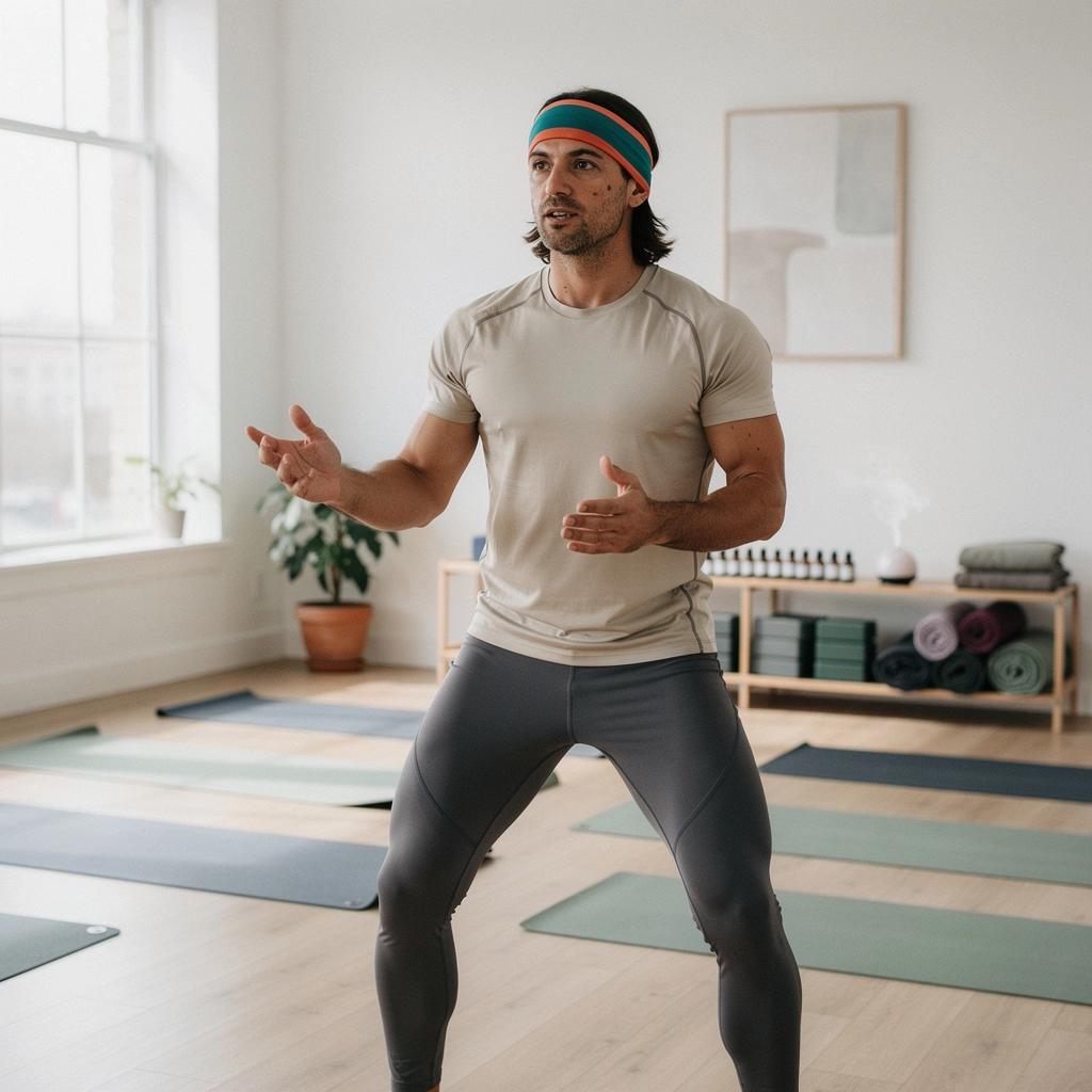 Clase de yoga en grupo, enfocándose en el equilibrio y la conexión cuerpo-mente.
